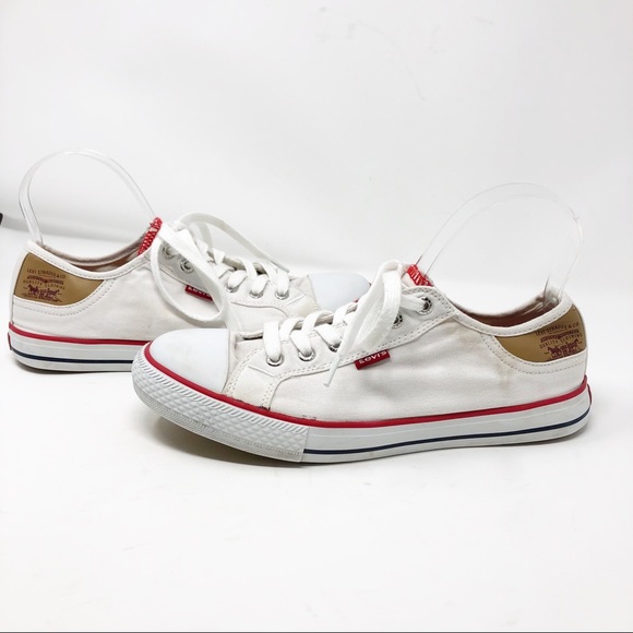 levis white leather shoes